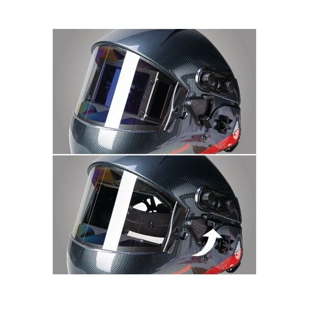 SCHWEISSKRAFT 1654100 Casco di protezione per saldatura MIG-MAC, TIG e smerigliatura, adatta ad uso professionale, visiera autoscurante