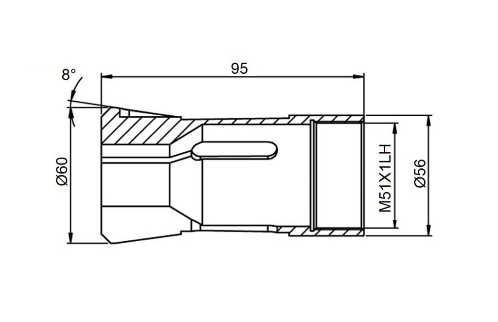 C0005600 Pinza mandrino da ripresa per Gildemeister AS48,  Schütte AD40 - SF42 - SD VD 50 - SF51
