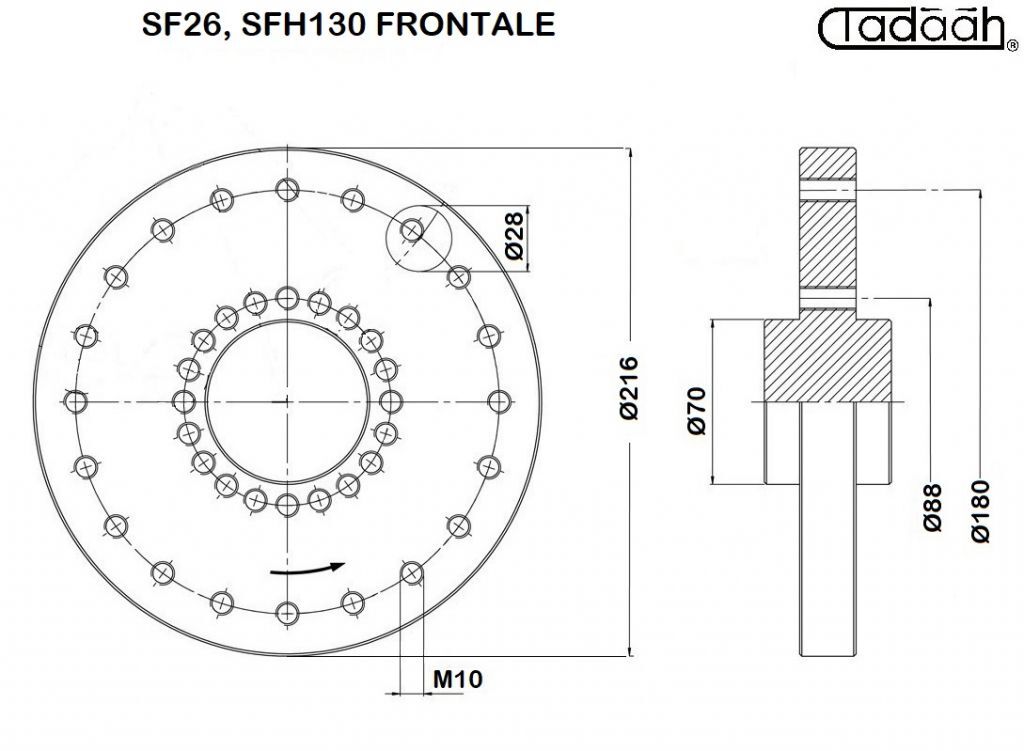70AR40-95 Special cam short angle 95° of work for front spindles suitable for Lathes Schutte SF26, SFH130