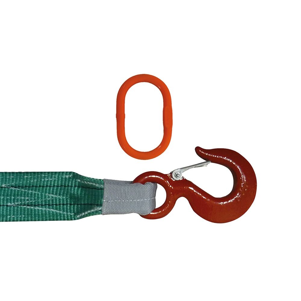 MURTRA CLE-GLA3.1 Sling with hook and ring for crane lifting systems, yellow sling, capacity 3.000kg, length 1mt