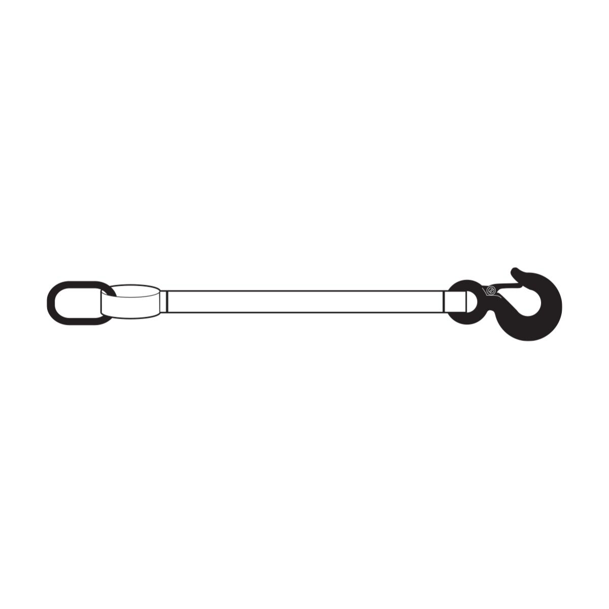 MURTRA CLE-GLA3.1 Sling with hook and ring for crane lifting systems, yellow sling, capacity 3.000kg, length 1mt