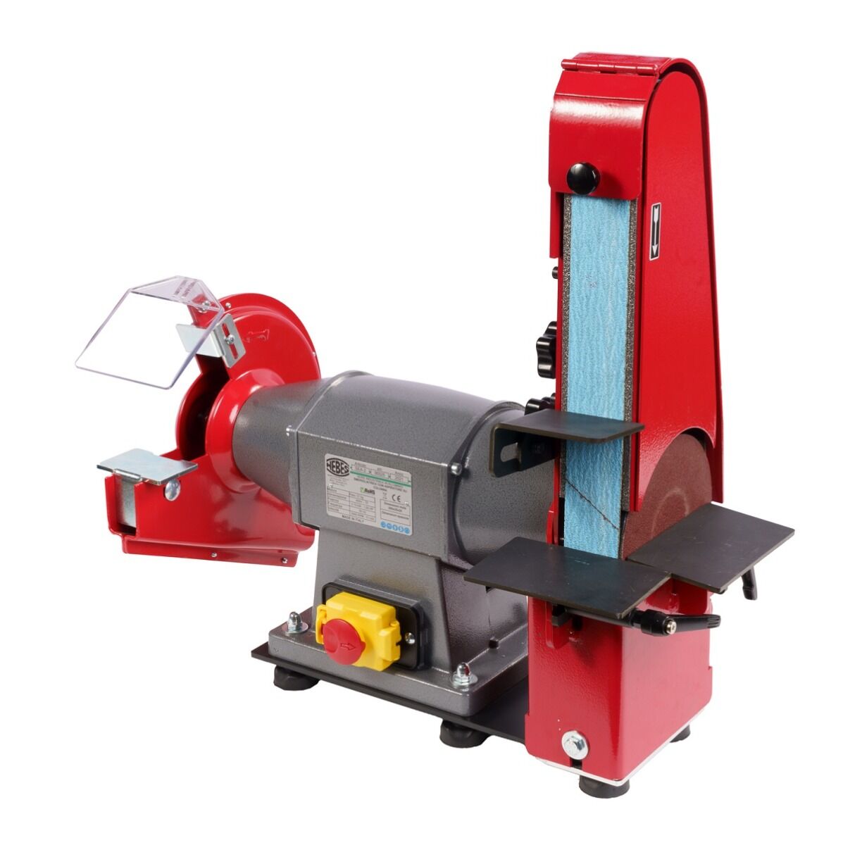 NEBES SL1-S TF Tisch-Bandschleifmaschine kombiniert mit Schleifmaschine, 400V Drehstrom-Induktionsmotor - Band 1000x50mm und Schleifscheibe 200x25x20mm