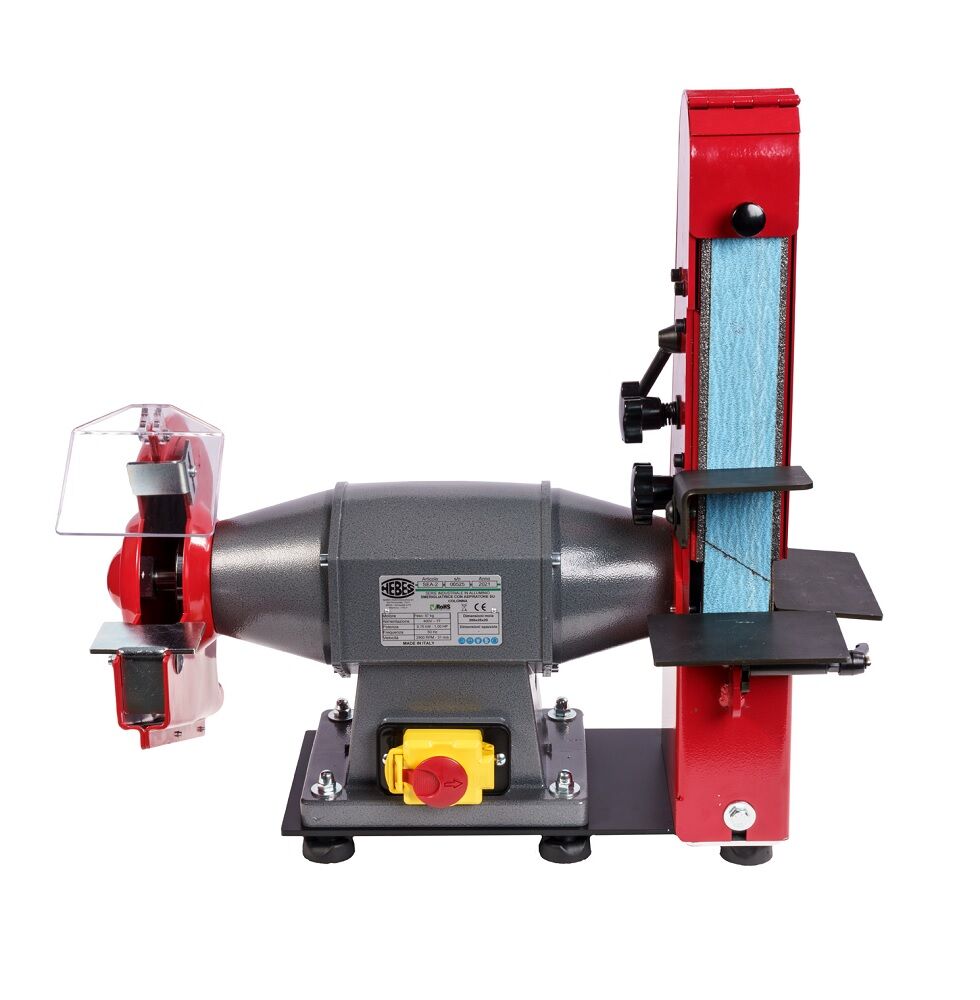 NEBES SL1-S TF Tisch-Bandschleifmaschine kombiniert mit Schleifmaschine, 400V Drehstrom-Induktionsmotor - Band 1000x50mm und Schleifscheibe 200x25x20mm