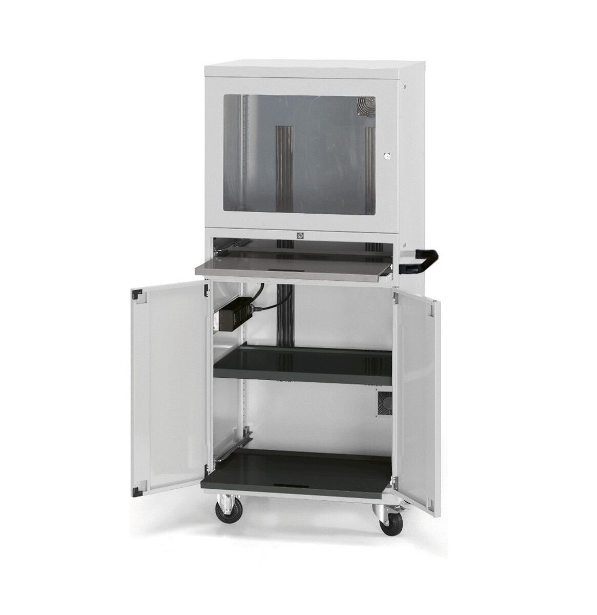 Fami STANDARDCS01 Armadio porta computer per postazione PC con monitor fino a 21" pollici, completo di ruote e maniglia