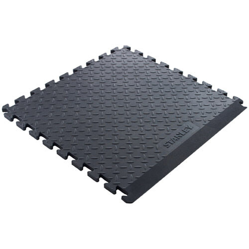 UNICOMFORT STANLEY UMT2424B - Tappetino anti-fatica a piastrelle con 1 bordo 60x60x1,5cm