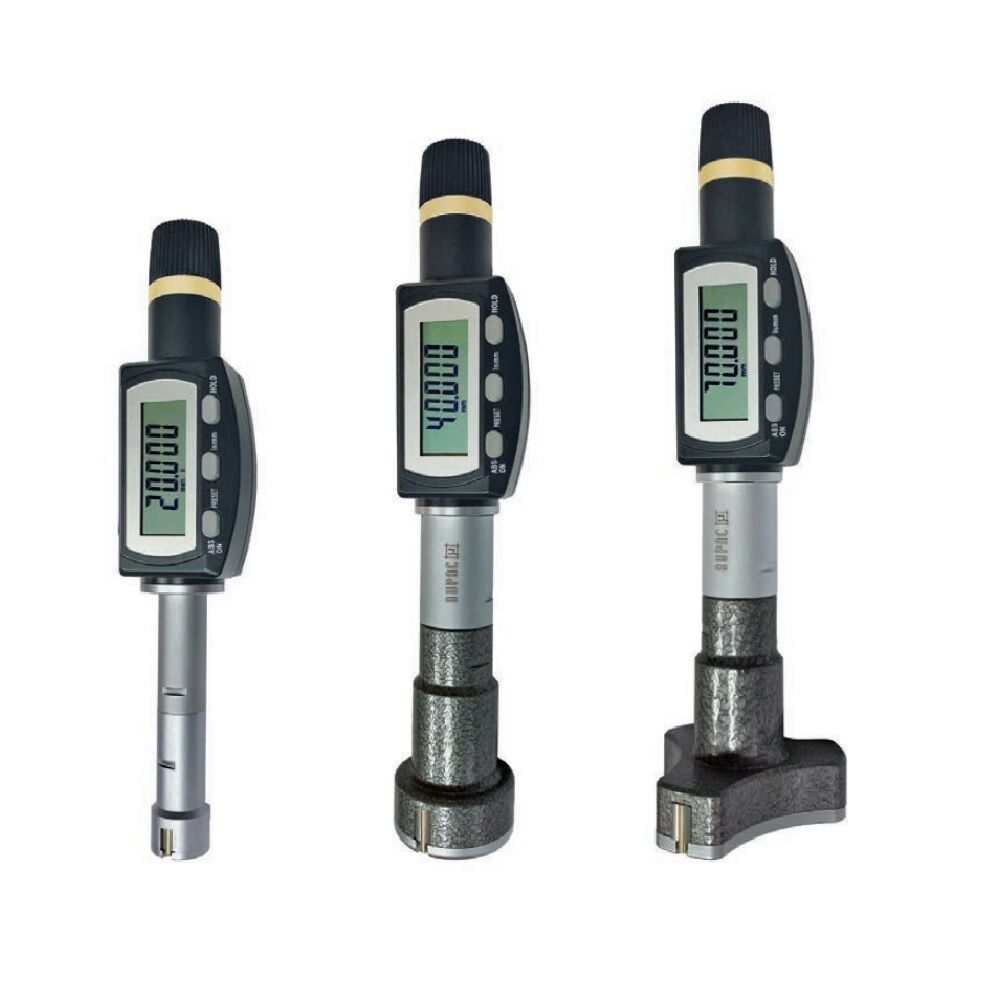 RUPAC C2507305 Set of digital three point micrometer, Digitronic PLUS Series with thousandth resolution and measuring range of your choice