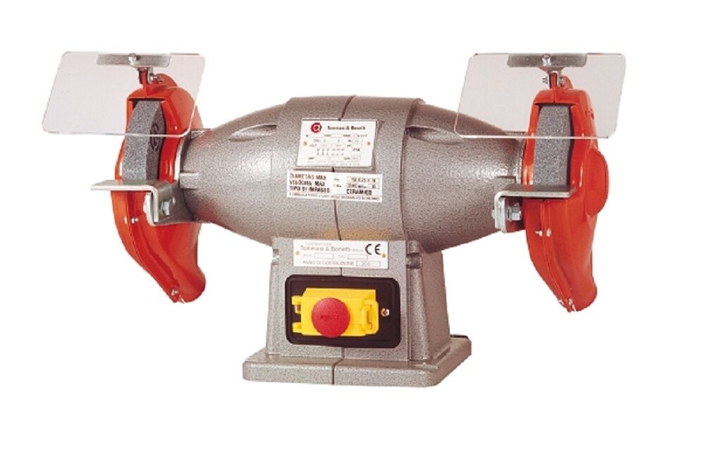 M04S TOMMASI & BONETTI - Tischschleifmaschinen, Stromspannung 230V, Leistung 0.8HP, Geschwindigkeit 2800rpm, Abmessungen der Räder 200x25x20mm