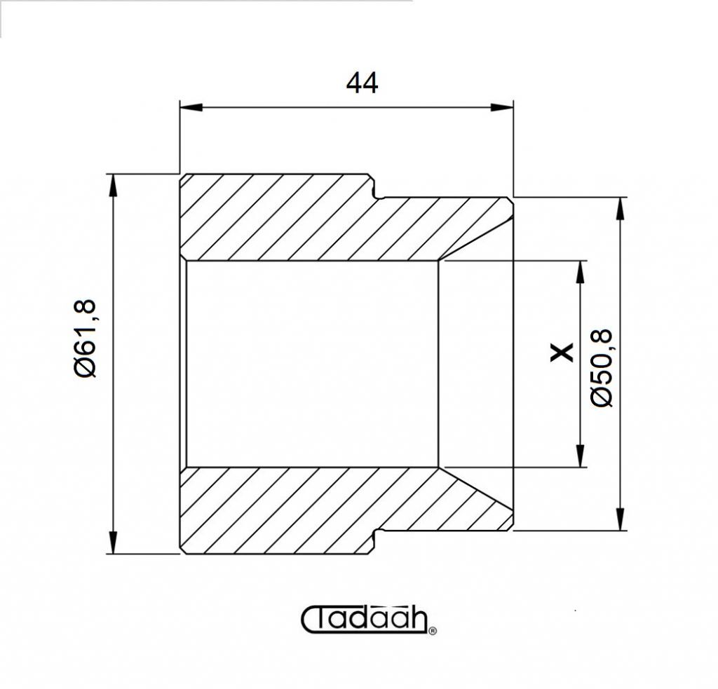 Boccola Guidabarra per Schütte AD40 - SF42 L=44
