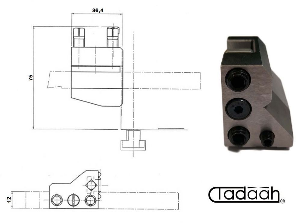 53.34.022 Part-off toolholder Gr.1 SST 12x12 pos. 3 suitable for Gildemeister  GM16AC