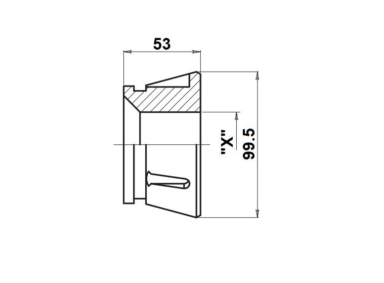 015.065 - SK65BZI Klemmzange VIERKANT mit max. Stangendurchlass 46mm für CNC-Drehmaschinen, kompatibel mit HAINBUCH-Futtern