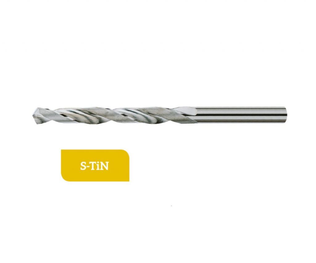 TD-1.300-0210N Punta a elica in metallo duro Ø2.1 a 2 taglienti con gambo cilindrico rivestita S-Tin