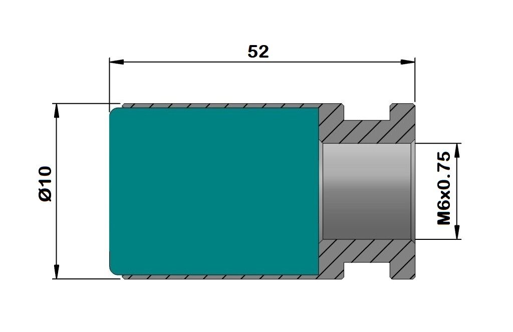 PCCHM10 Pinza per Caricatore di barre Cucchi in plastica PIENA con filetto destro M6x0.75mm