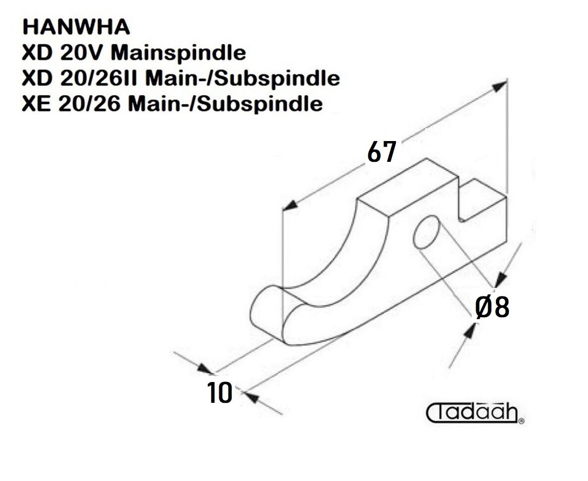 PD-11000-009 Spannfinger passend für Einspindeldrehautomat HANWHA - XD 20 V, XD 20, XD26II, XE 20, XE26 Haupstspindel/Gegenspindel