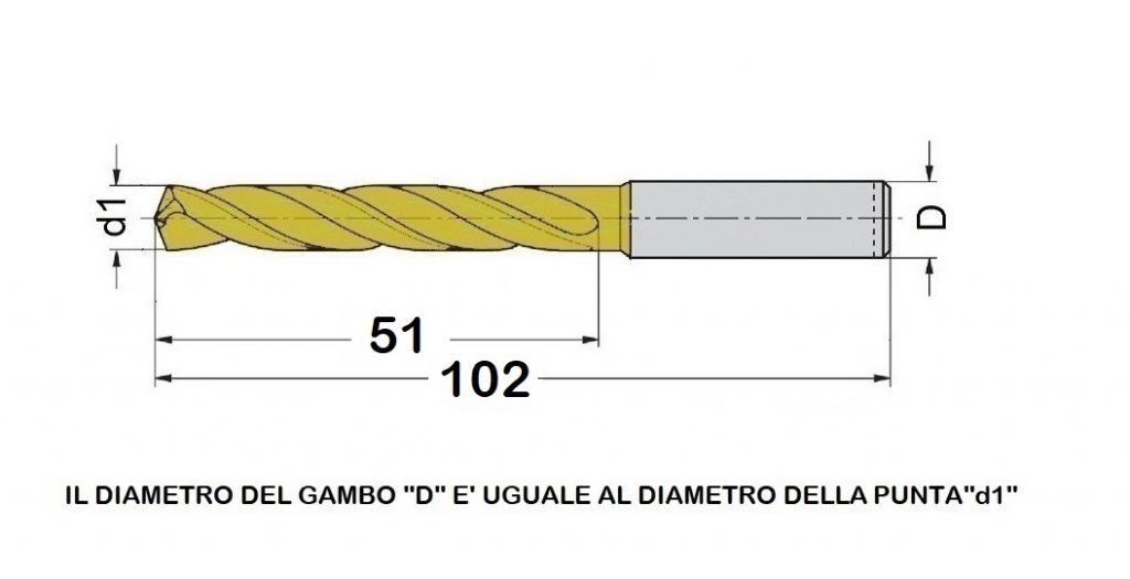 THP-2.900-1300 Punta a elica in metallo duro Ø13.0 a 2 taglienti, ad alte prestazioni con gambo cilindrico, profondità di foratura pari a 3xØ, rivestita in AlTiSiN