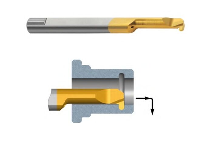MKL Micro Bareni destri per gole con scanalatura raggiata Tiny Tools Carmex in metallo duro non rivestito K20, rivestito BXC o BMK, selezionare la dimensione d1 per il foro e L1 per la profondità