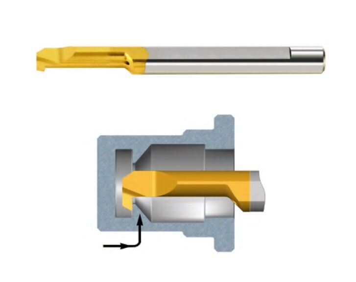 MXR CARMEX Micro Bareno destro per tornitura posteriore Tiny Tools in metallo duro non rivestito K20, rivestito BXC o BMK, fantina mobile, selezionare la dimensione d1 per il foro e L1 per la profondità