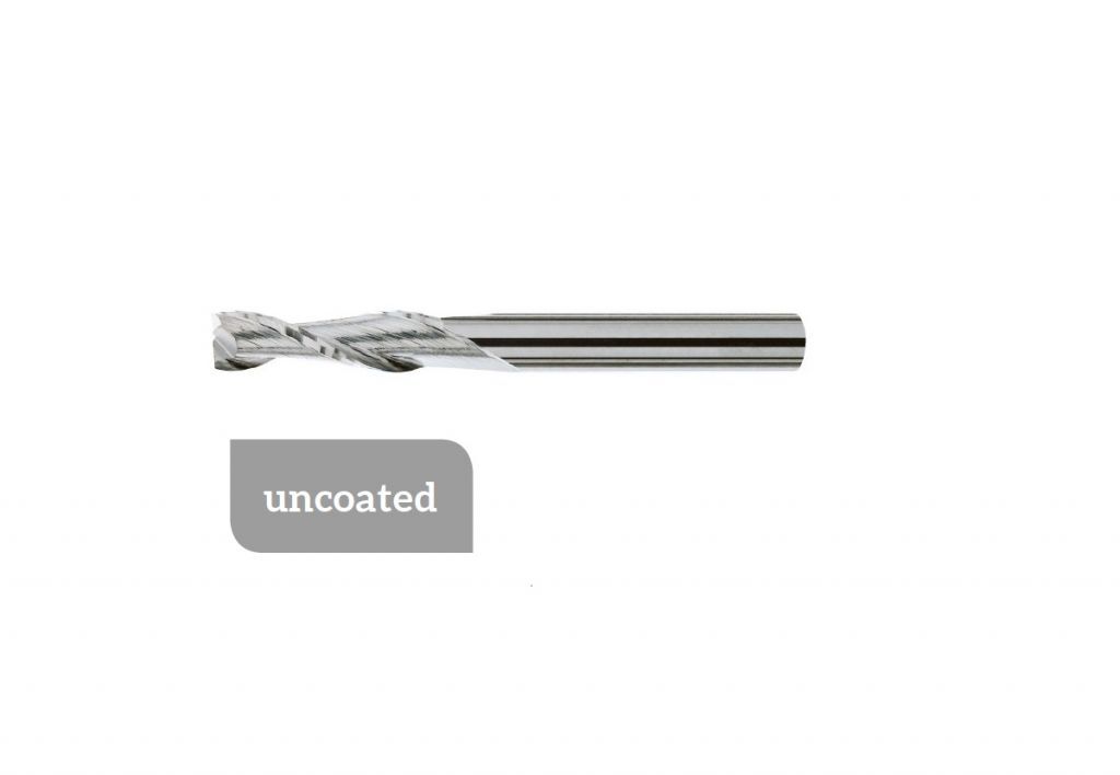 TM-3.2L-0400 Carbide helical end mill Ø4 with 2 cutting edges, center cutting, with cylindrical shank