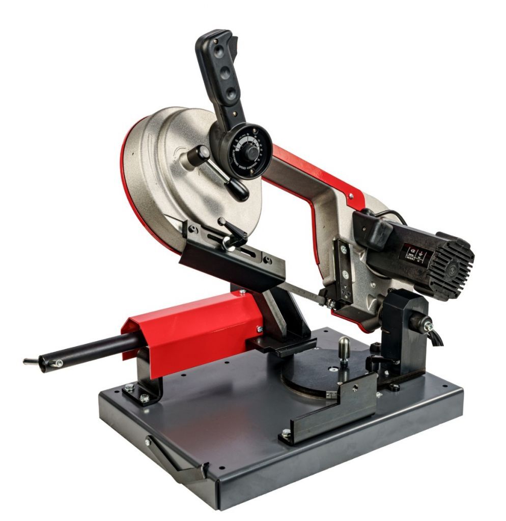 NEBES Elettromeccanica TM176MI Segatrice a nastro trasportabile ad alte prestazioni con variatore elettronico di velocità, arco compatto e basamento - Lama 1440x13x0,65 mm