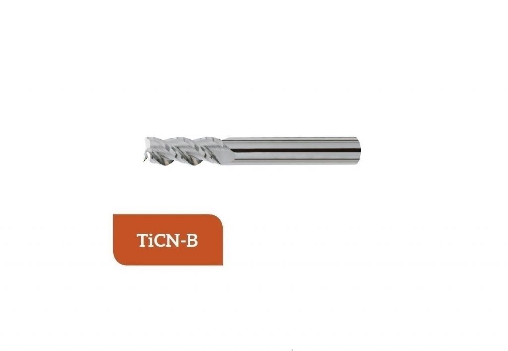 TM-3.345-0500C Fresa elicoidale in metallo duro Ø5 a tre taglienti taglio al centro con gambo cilindrico DIN 6535, rivestita TiCN-B
