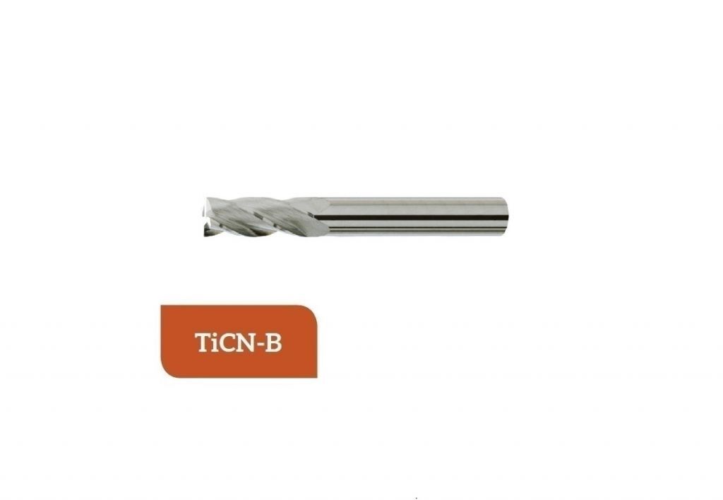 TM-3.4-0800C Fresa a elica in metallo duro Ø8 a 4 taglienti, taglio al centro con gambo cilindrico 6535 HA rivestita TiCN-B