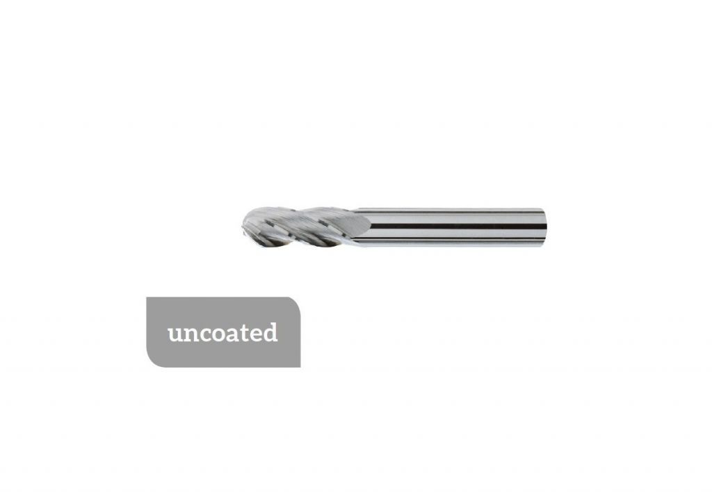 TM-3.4R-0550 Hartmetall-sphärischer Helixfräser Ø5.5 mit 4 Schneiden, Mittelschneiden, mit zylindrischem Schaft DIN 6535 HA