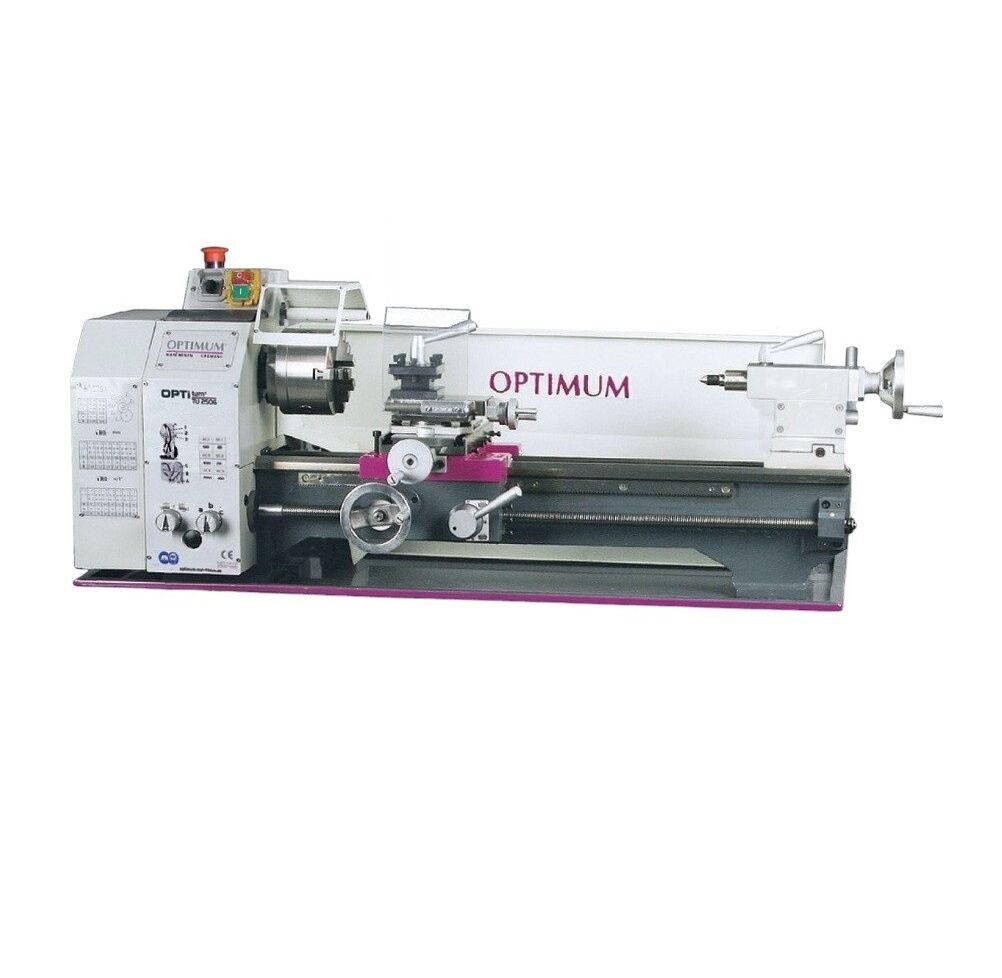 OPTIMUM 050OP5001 Tornio parallelo ad ingranaggi di avanzamento con motore brushless per regolazione continua del numero di giri, altezza punte 125mm e distanza 550mm - Modello TU 2506 a 230V