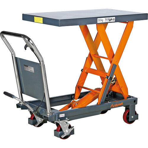 UNICRAFT 6150500 Lifting platform wheeled with With hydraulic lifting device with 500 kg load capacity, Model FHT 500 - Max. platform height 900mm