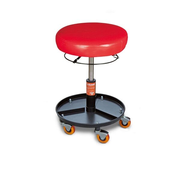 UNICRAFT 6201900 - Stool with wheels for workshops, complete with storage compartments and pneumatic seat adjustment, load capacity 100 kg