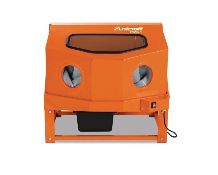 UNICRAFT 6220001 Cabina lavapezzi per pulire e sgrassare parti automobilistiche, fornita con pistola pneumatica, flusso detergente 0,8 l/min, modello TWG 1