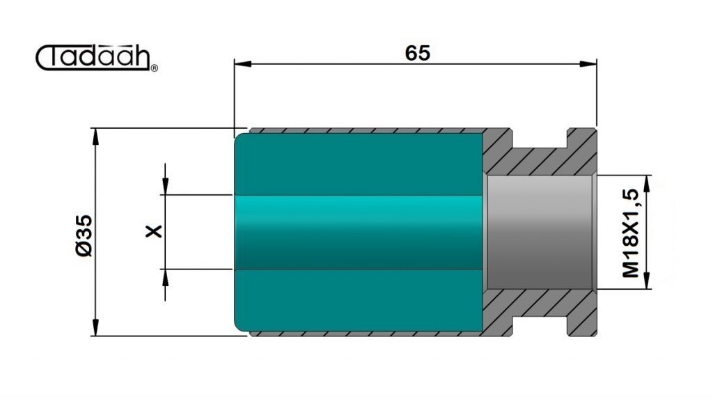 PCCHM35 Pinza TONDA o ESAGONALE in plastica per Caricatore di barre Cucchi con filetto destro M18x1.5mm