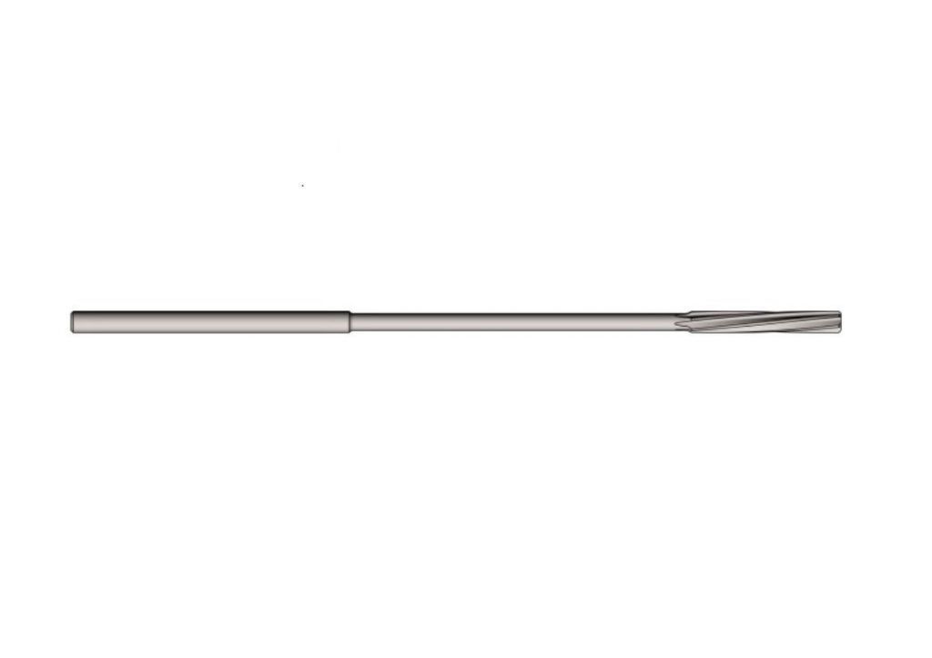 230 Utensileria Ossolana Machine reamers long series plus in HSSE, with diameter of choice from Dia. 1 to Dia. 20 H7 and cutting edges left helix, parallel shank