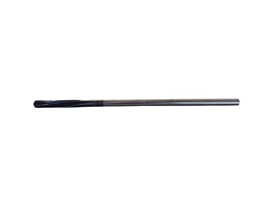 832-07.12-A UTENSILERIA OSSOLANA Alesatore in metallo duro Extra lungo a macchina con diametro centesimale personalizzato da Dia. 7.12mm a 7.91mm con codolo cilindrico, micrograna K40 ultra fine, rivestito Alcrona