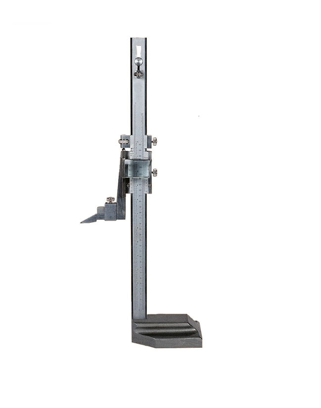 VG006-043 Höhenreisser aus verchromtem Stahl mit Ableselupe - Skala regulierbar und Feineinstellung - Hartmetall Anreissnadel - Messbereich 300mm