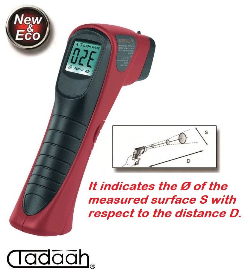 960.350E Digital infrared thermometer with laser pointer and K-probe holder - Measuring range -25°C to 400°C