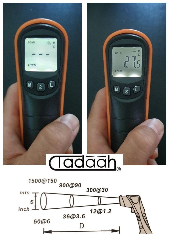 960.520E Termometro a infrarossi portatile con puntatore laser e funzione Hold - Campo di misura -30°C a 520°C