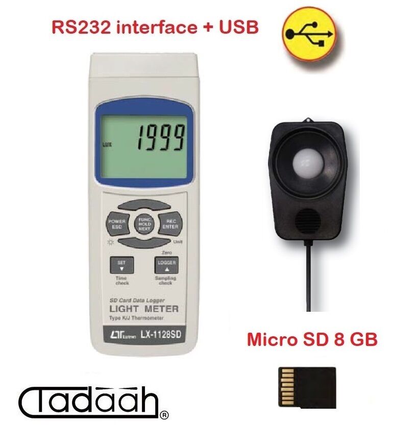 VG967-701 Luxumeter - SD card - K probe input for temperature measurements