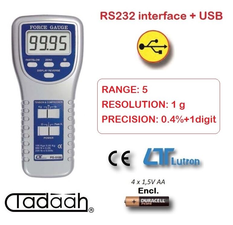 VG970-405 Digital dynamometer traction/thrust 5Kg