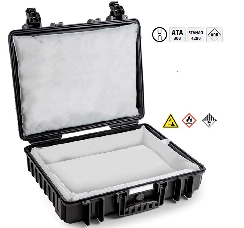 ECOSAFE VT1LT Lithium-ion battery transport case max. 13 kg with 1 compartment made to EU-2023/1542 and ATA 300 standards