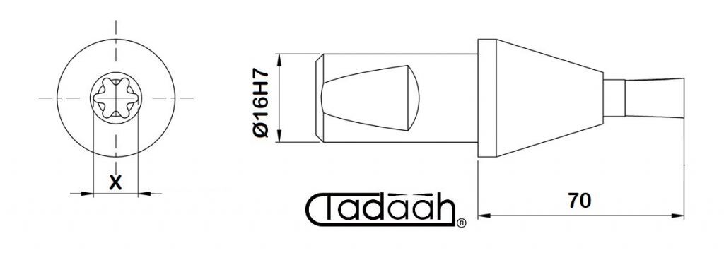 Standard-XG16-Innen-Torx-Räumnadel zur Verwendung mit der 4100XS-Räummaschine