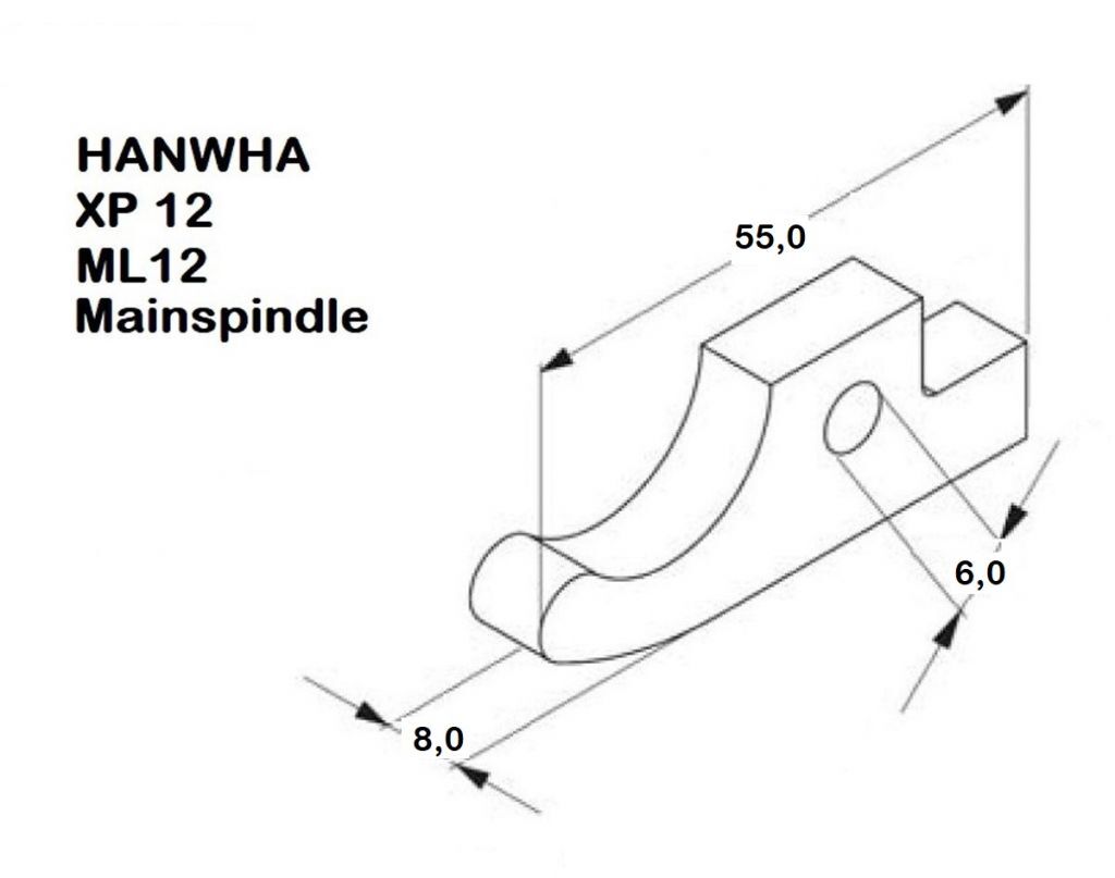 XO-S3000-015 Chuck lever suitable for single-spindle lathe HANWHA -  XP 12; ML 12 Mainspindle