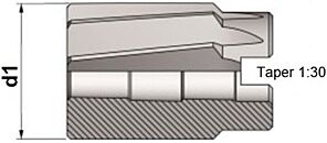 152 UTENSILERIA OSSOLANA Alesatori cilindrico a manicotto in HSSE tipo DIN 219 UNI 6855, elica sinistra 6° forma B a macchina con diametro centesimale a scelta