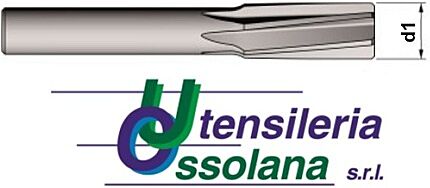 180 UTENSILERIA OSSOLANA Alesatore a macchina in HSSE per macchine automatiche con diametro a scelta da Dia. 4 H7 a Dia. 25 H7 e taglienti a elica sinistra da Z=6 a Z=10, codolo cilindrico