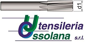 520-X UTENSILERIA OSSOLANA Alesatore in metallo duro Latuma H7 rivestito, elica sinistra a 6°, DIN 8089, diametro centesimale a scelta.