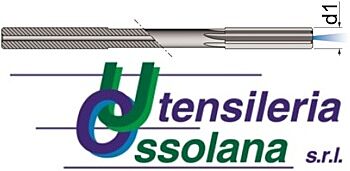 620 UTENSILERIA OSSOLANA Alesatori in metallo duro per fori ciechi, taglienti dritti, refrigerazione interna, codolo cilindrico Toll. h6, con diametro a progressione centesimale a scelta