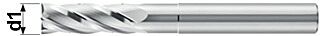 40CER Cermet-Torusfräser für Superfinish, Z4, 38° Drall, Radius r= 0,2–0,5 mm